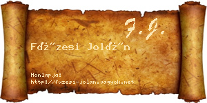 Füzesi Jolán névjegykártya
