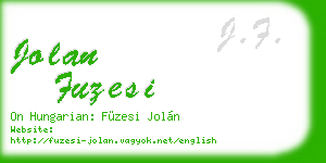 jolan fuzesi business card