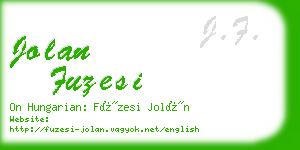 jolan fuzesi business card